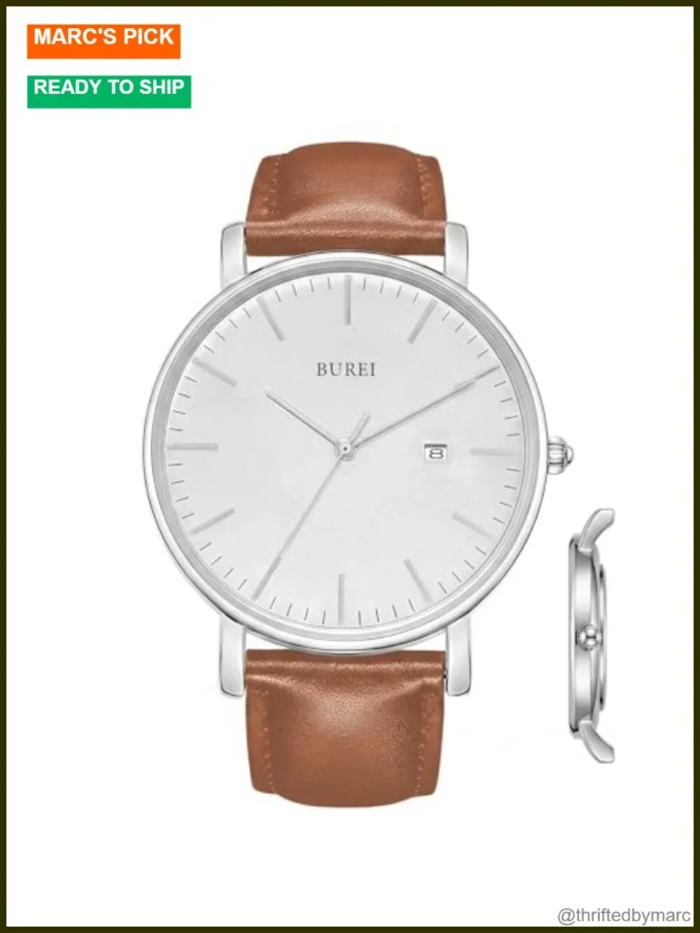 Ultra-Thin Minimalist Quartz Wrist Watch, 30M Waterproof, Date Display,